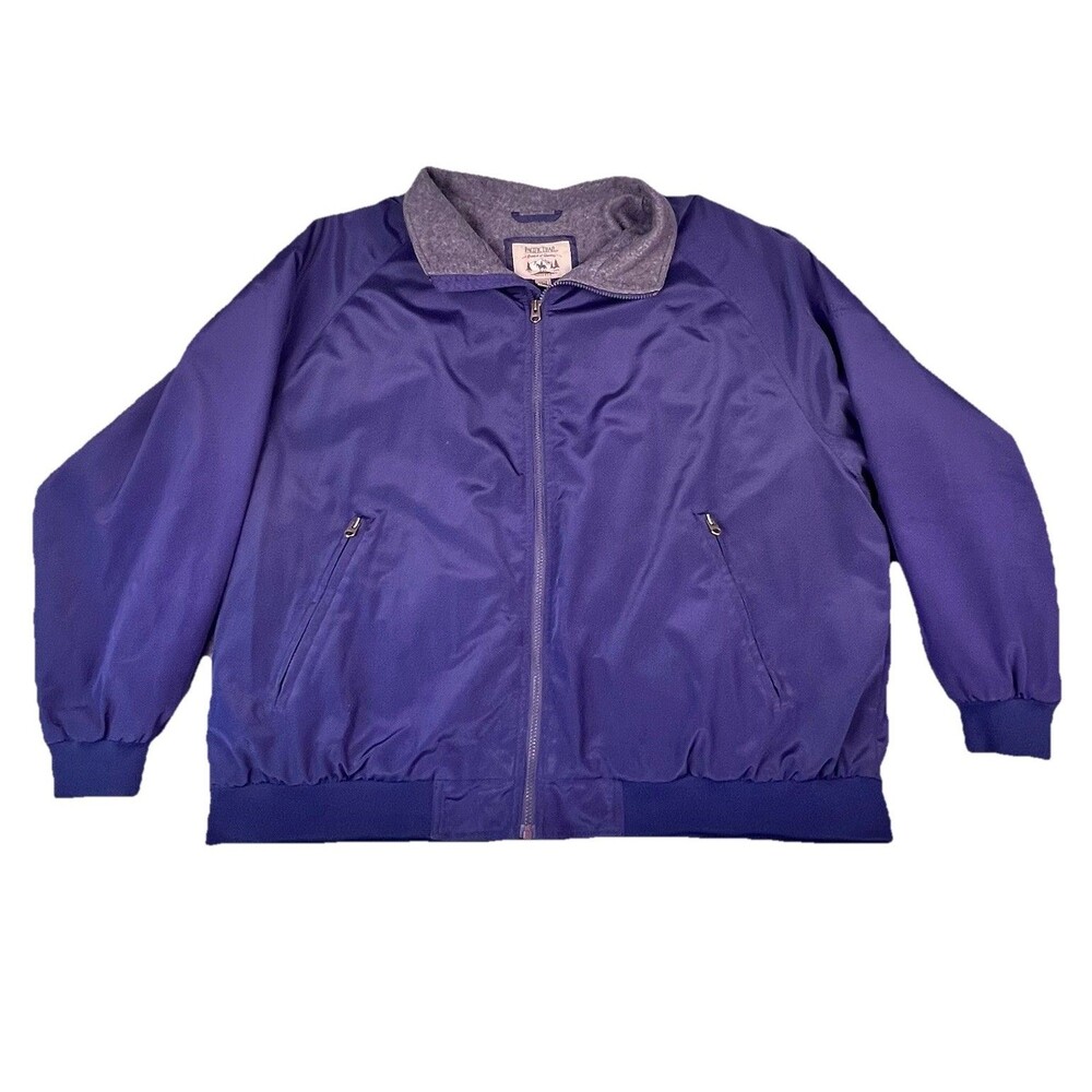Pacific Trail Windbreaker Jacket Men’s 2XL Fleece Lined Navy Blue Mock Neck